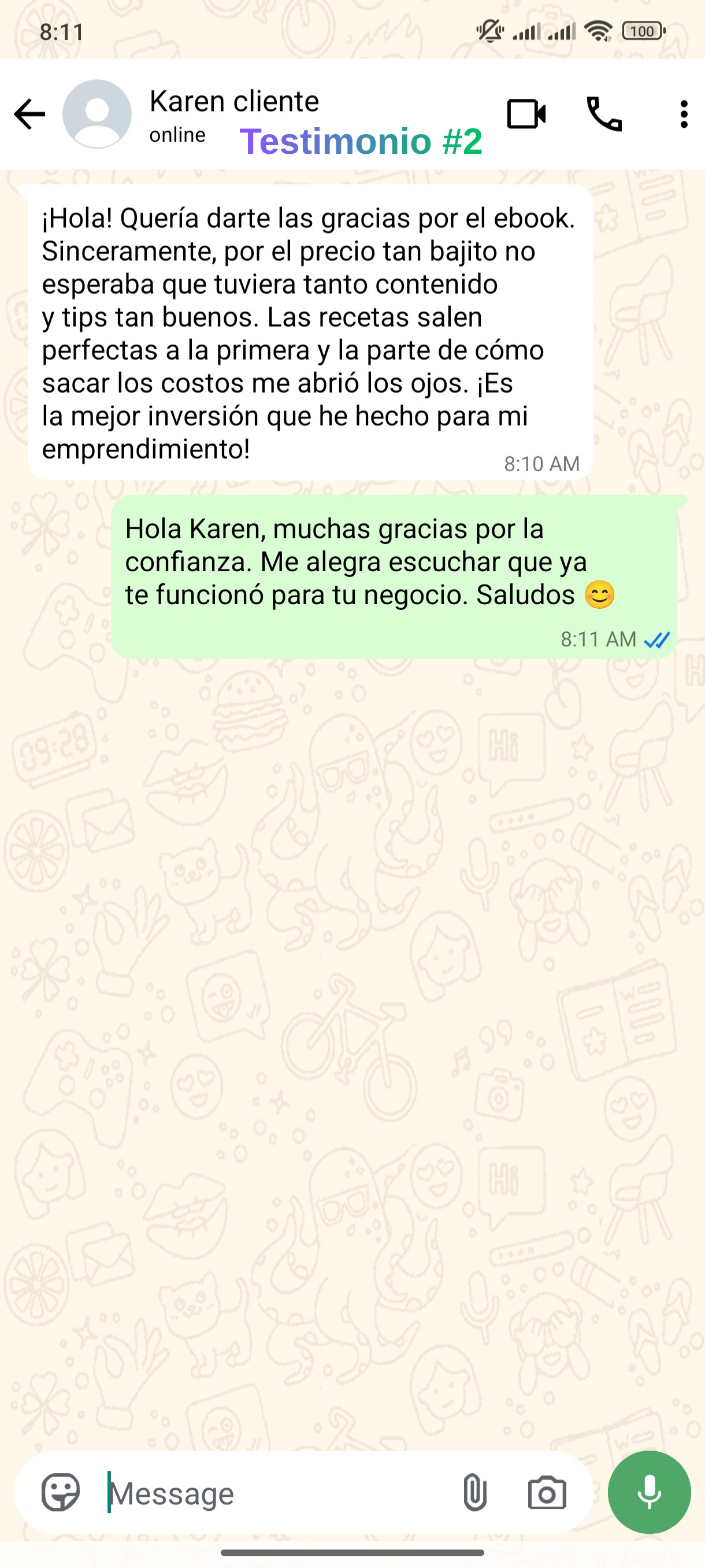 Testimonio de éxito WhatsApp