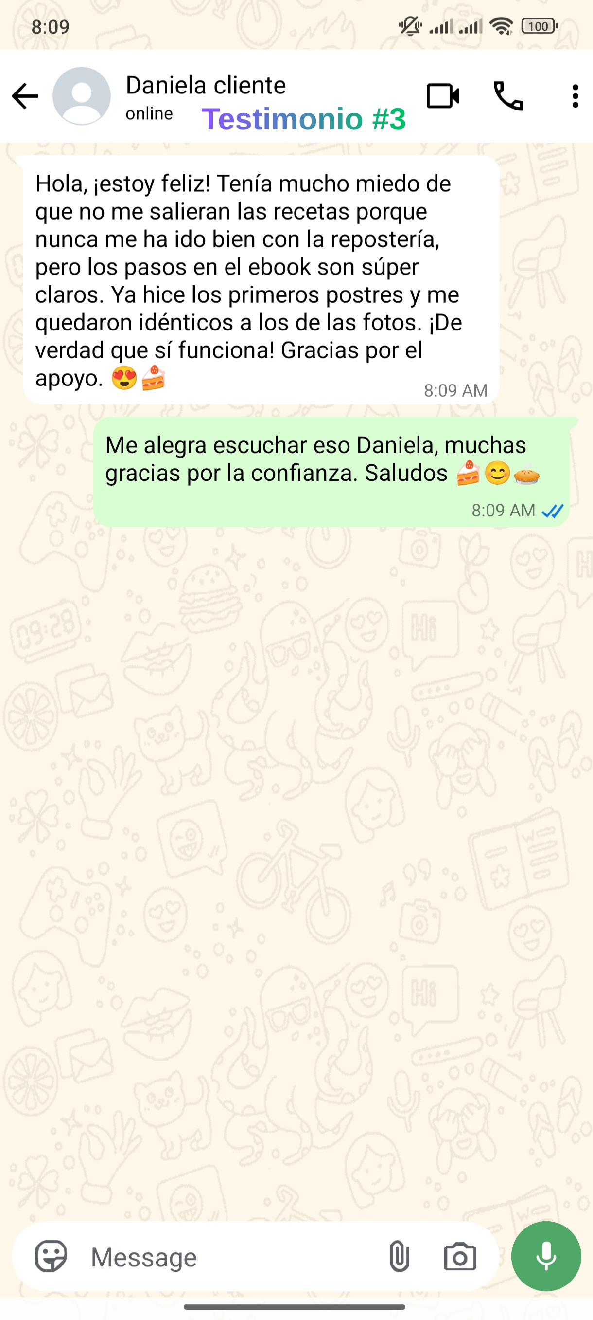 Cliente feliz WhatsApp